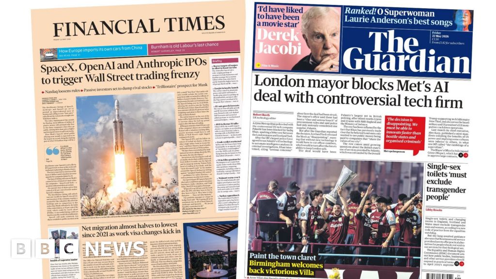 The Papers:  'Net migration almost halves' and 'Paint the town claret'