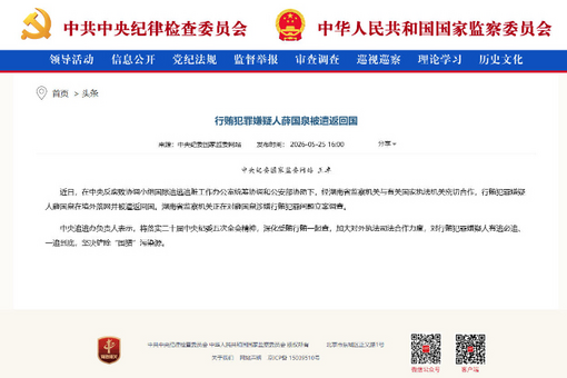 行贿犯罪嫌疑人薛国泉被遣返回国