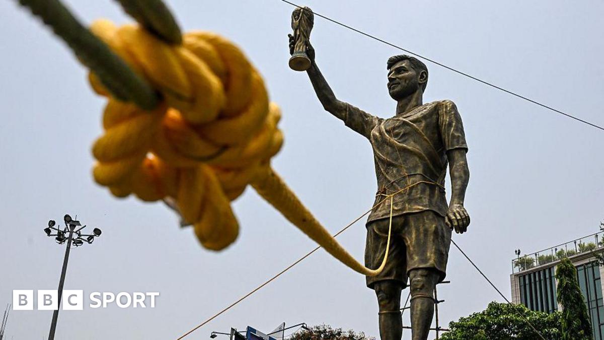 India's 70ft Messi statue to be moved after 'swaying in the wind'