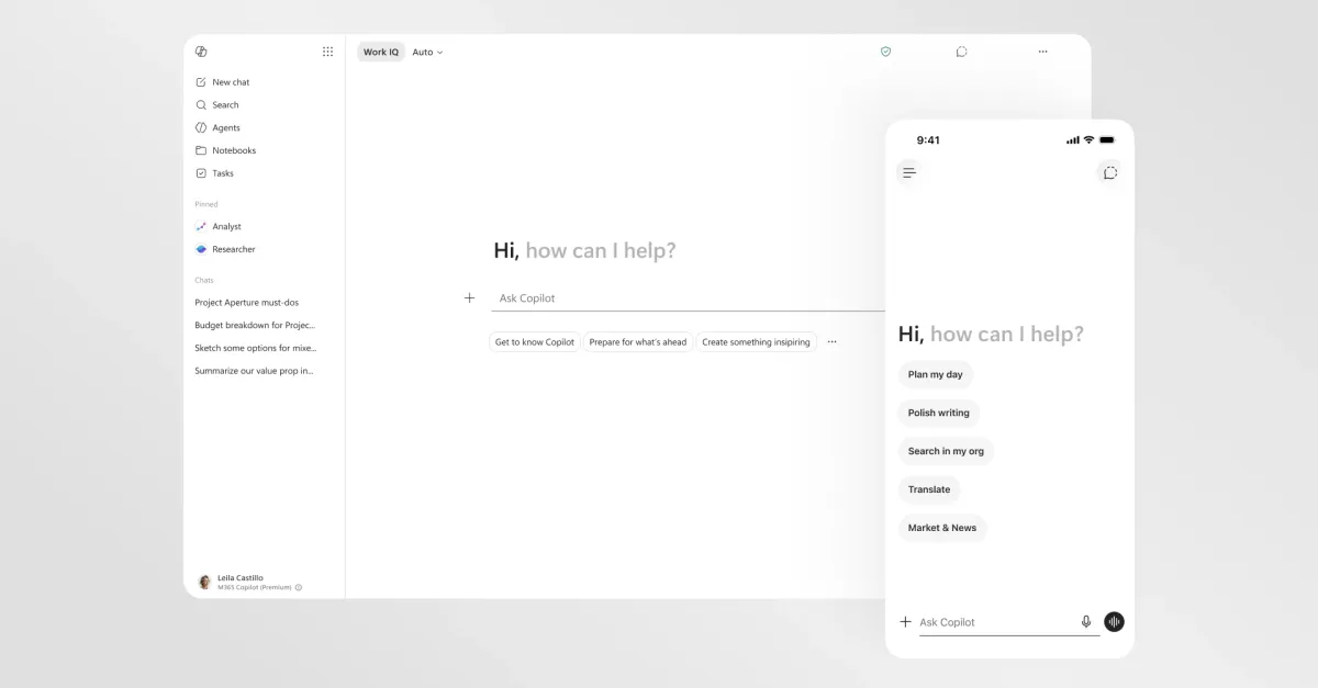 Microsoft 365 Copilot gets a speed boost and cleaner design
