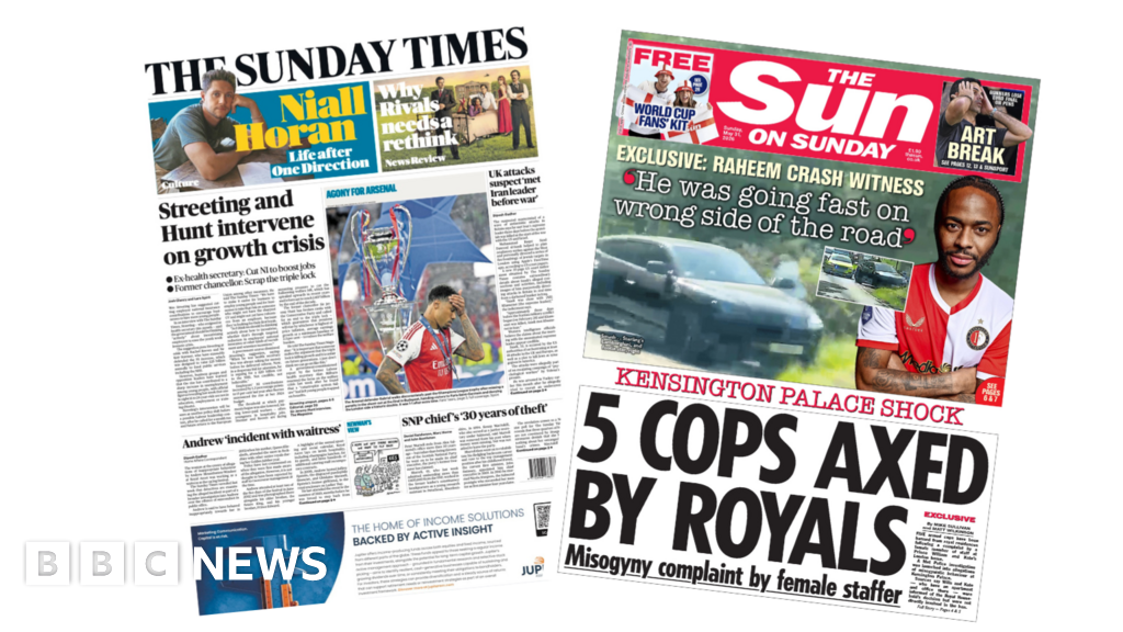 The Papers: 'Agony for Arsenal' and '5 cops axed' at Kensington Palace