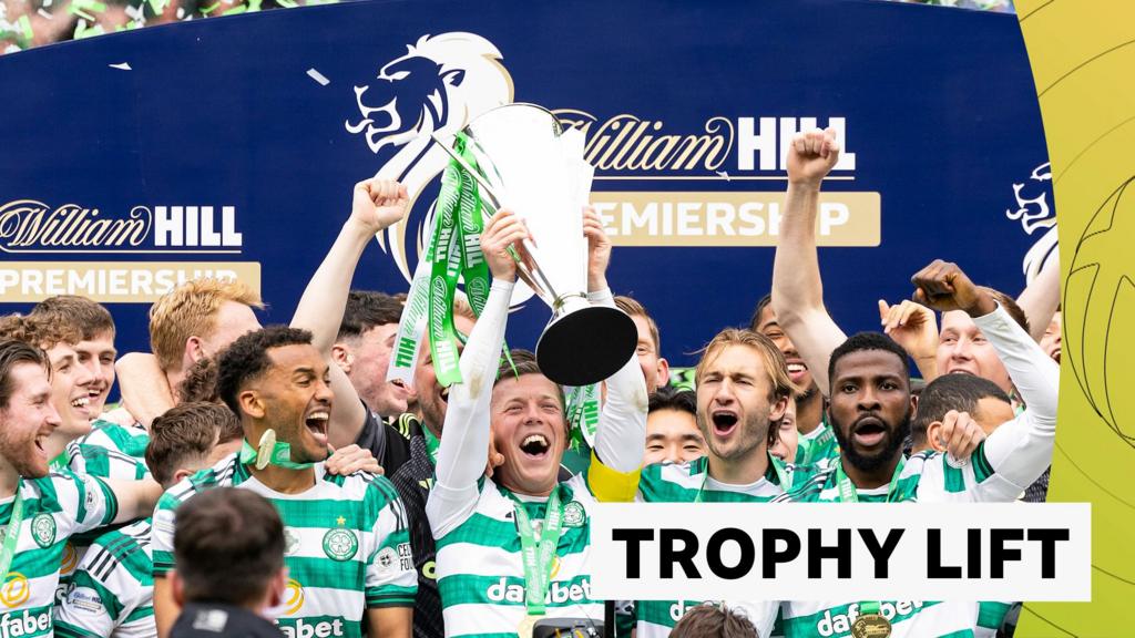 Celtic lift Premiership trophy after incredible ending