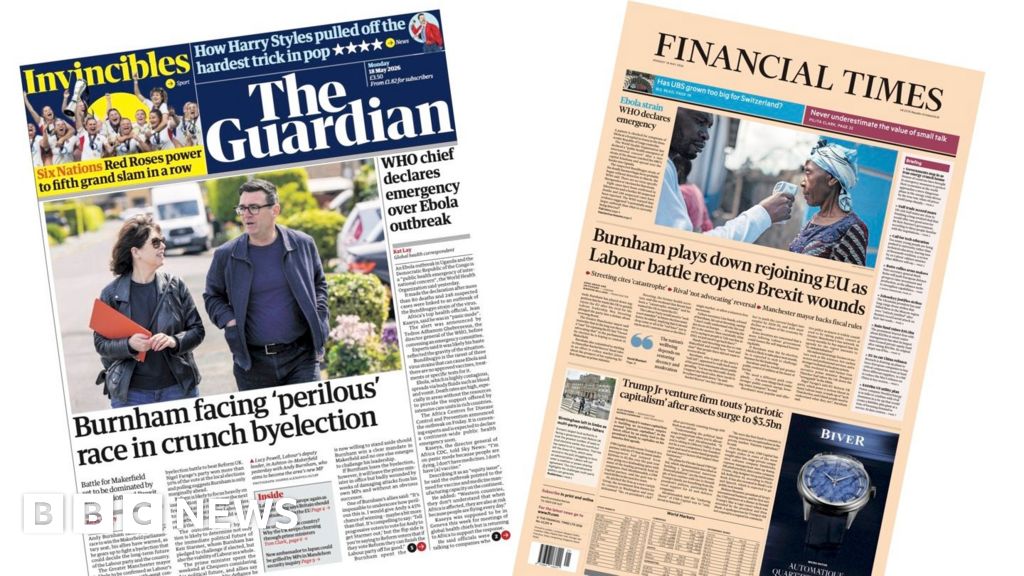 The Papers: 'Burnham faces perilous race' and 'WHO declares Ebola emergency'