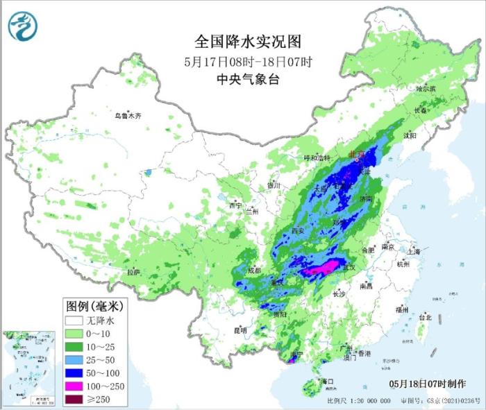 大范围降雨浸润中东部 主雨带继续东移南压
